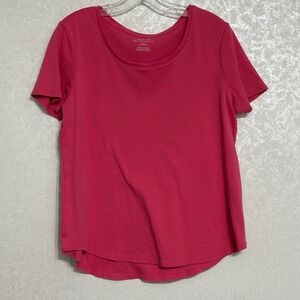Chico's Ultimate Tee Pink Short Sleeve Round Neck Casual Top 100% Cotton (Med) 2